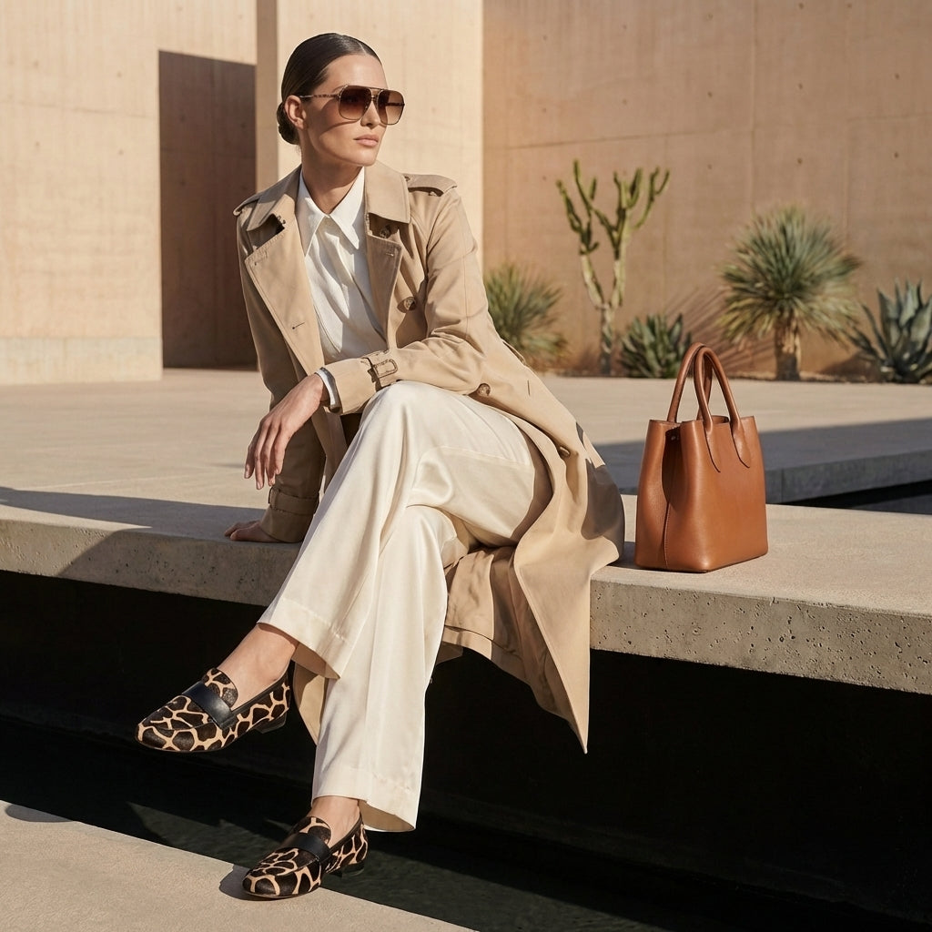 Animal Print Vamp Strap Loafers for Women – Stylish & Comfortable
