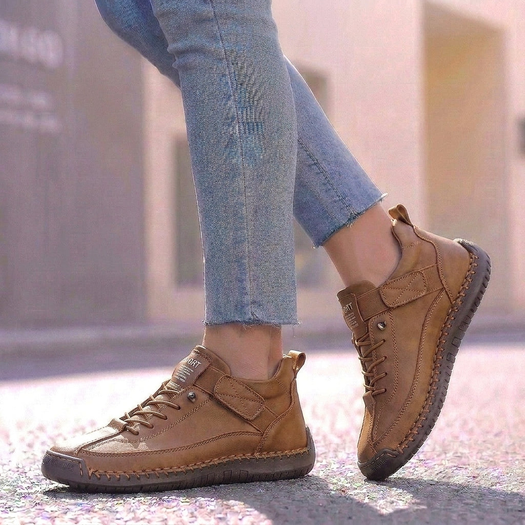 Orthopedic Lace-Up Strap Detail Ankle-Height Sneakers for Women – Supportive & Comfortable Design