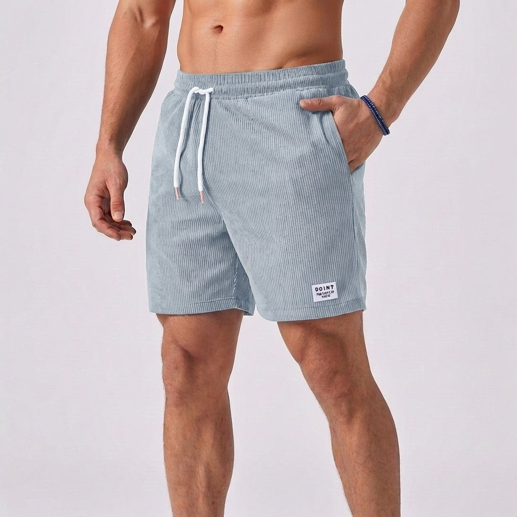 Relaxed Fit Ribbed Drawstring Corduroy Shorts for Men – Casual Comfortable Style