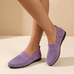 Knit Slip-On Round Toe Flats for Women – Orthopedic Comfort & Support