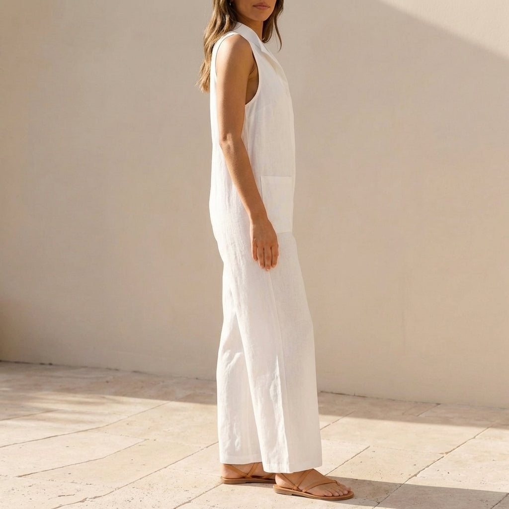 Relaxed Fit Wide-Leg Jumpsuit for Women – Stylish & Breathable Comfort