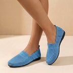 Knit Slip-On Round Toe Flats for Women – Orthopedic Comfort & Support