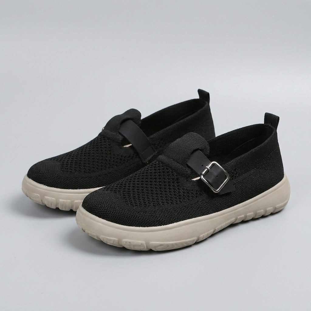 Orthopedic Buckle Strap Loafers for Women – Supportive Comfort and Style