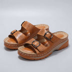 Orthopedic Buckle Platform Slide Sandals for Women – Supportive & Comfortable Design