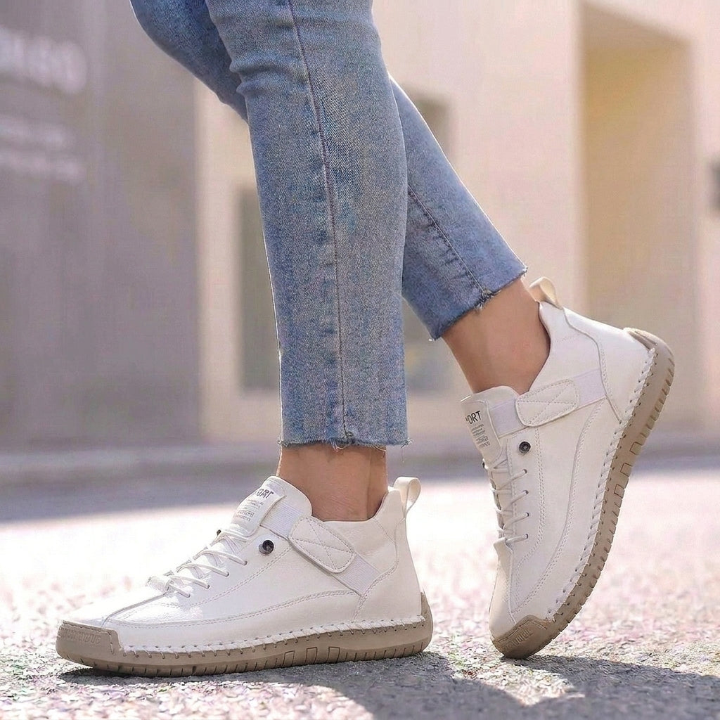Orthopedic Lace-Up Strap Detail Ankle-Height Sneakers for Women – Supportive & Comfortable Design
