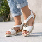 Peep-Toe Wedge Sandals for Women – Orthopedic Support & Style