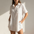 Relaxed Fit Collared Shirt Dress for Women – Casual Stylish Comfort