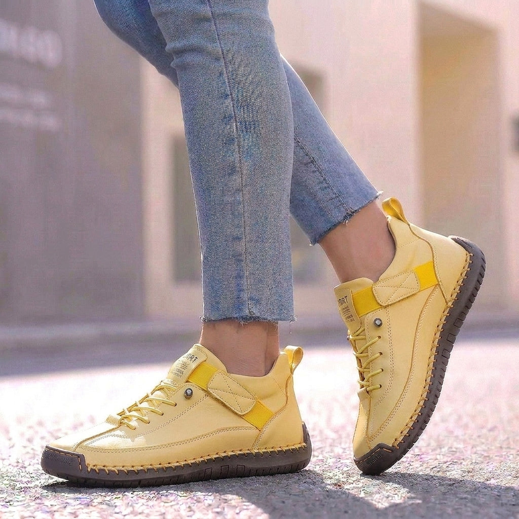 Orthopedic Lace-Up Strap Detail Ankle-Height Sneakers for Women – Supportive & Comfortable Design